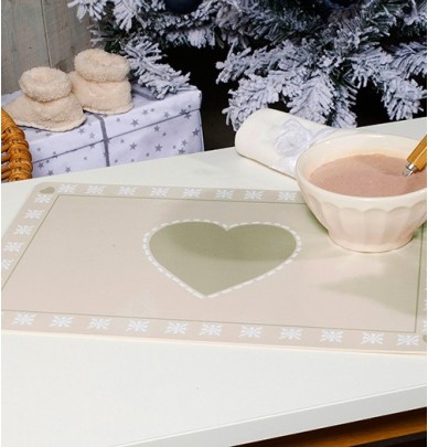 Lot de sets de table Coeurs brodés Calitex
