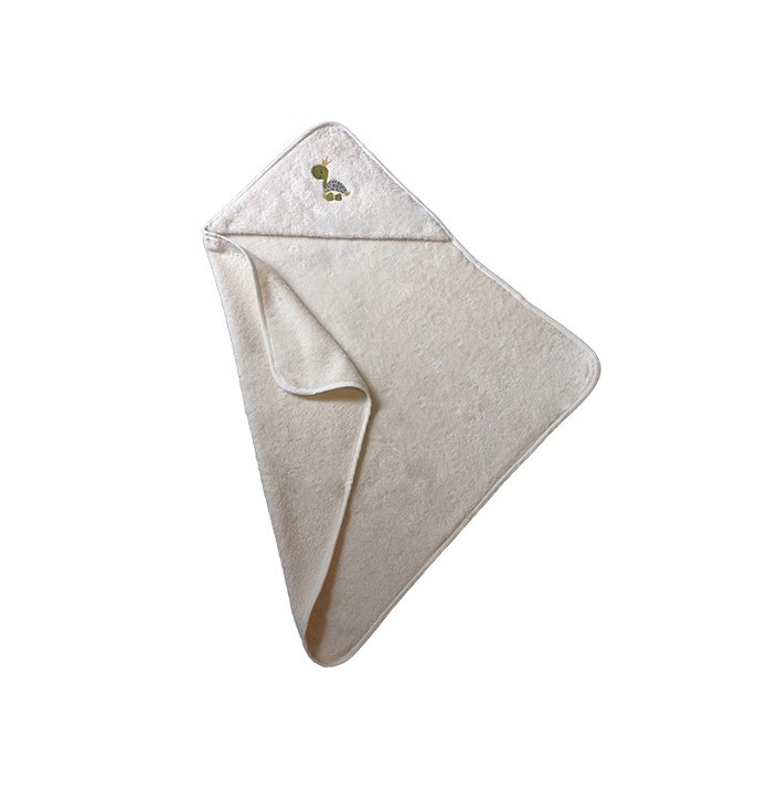 Cape de bain coton bio brodée Tortue