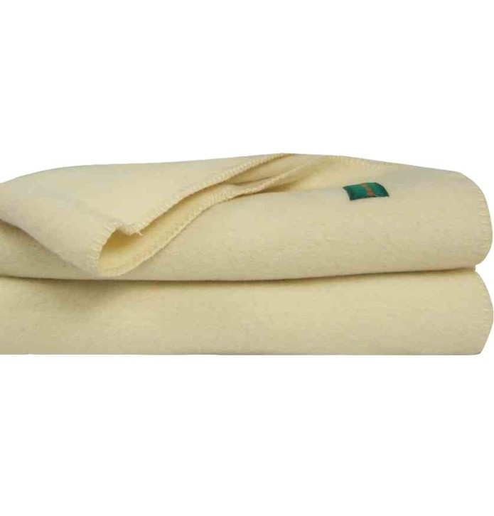 Couverture pure laine bio 400g/m² écru