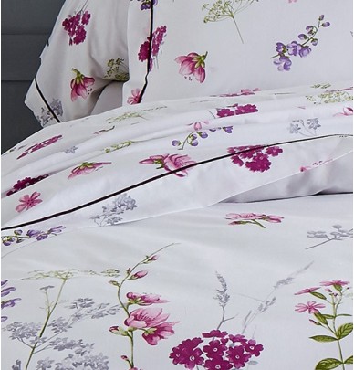 Drap plat Pretty imprimé floral fond blanc 280x310 - Tradilinge