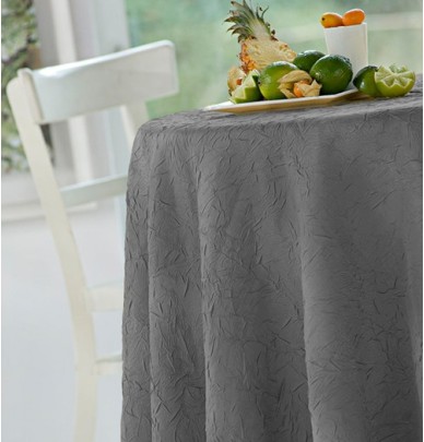 Nappe taffetas froissé taupe grisé Calitex