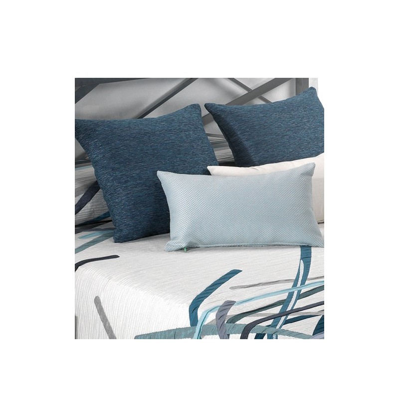 Coussin rectangulaire jacquard Tuenti bleu ciel