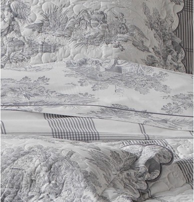 Drap percale Pastorale argent La maison de Balmy