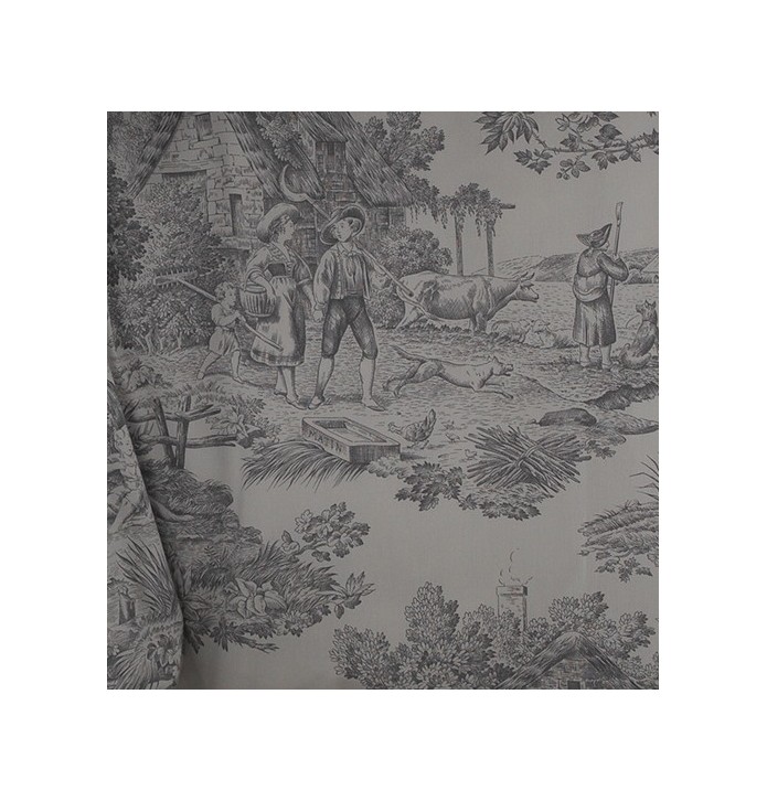 Parure de lit percale de coton Pastorale argent