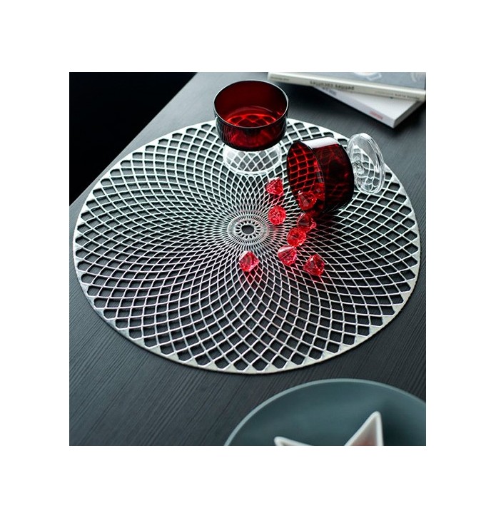 Lot de sets de table Beaujeu argent Calitex