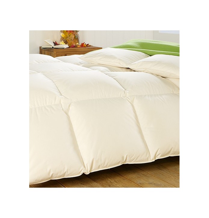 Couette 90% duvet de canard 280g/m² chaude - enveloppe coton bio