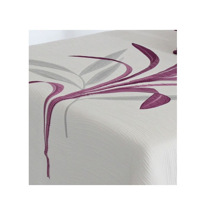 Couvre-lit tissé jacquard réversible Lynette violet zoom face