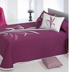Couvre-lit tissé jacquard réversible Lynette violet - revers
