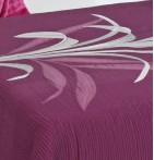 Couvre-lit tissé jacquard réversible Lynette violet - revers zoom