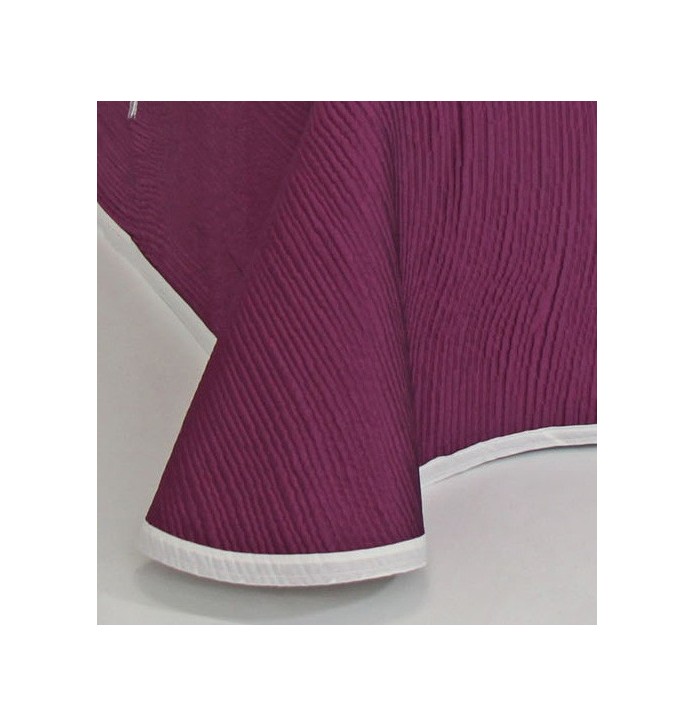 Couvre-lit tissé jacquard réversible Lynette violet - revers zoom