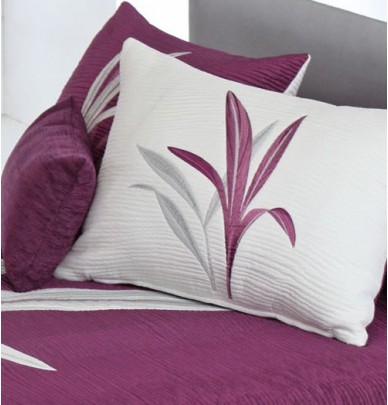 Coussin tissé jacquard Lynette violet