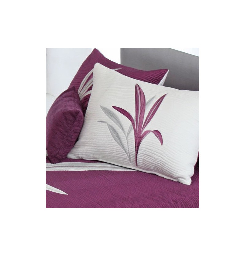 Coussin tissé jacquard Lynette violet