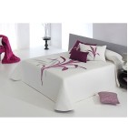 Coussin tissé jacquard Lynette violet