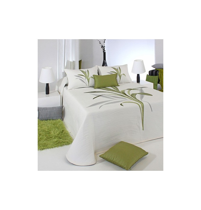 Couvre lit jacquard Lynette vert Reig Marti - Blancollection