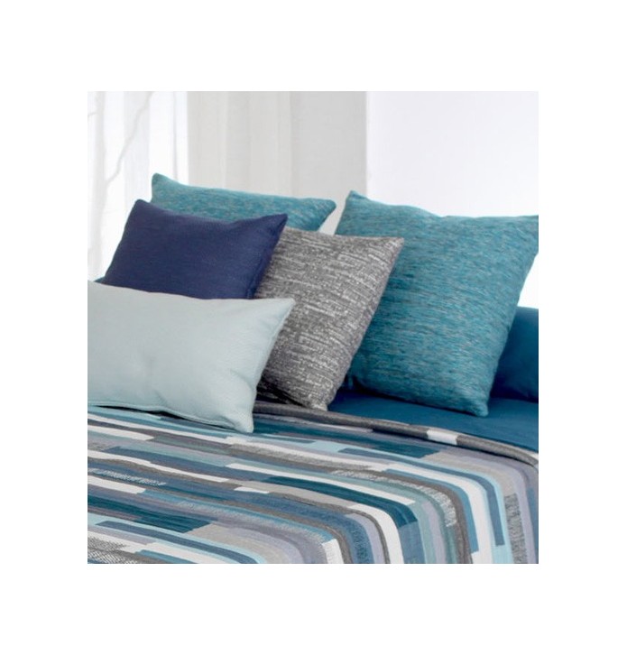 Coussin carré jacquard Pefancoi turquoise Coussin carré jacquard Pefancoi turquoise