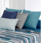 Coussin carré jacquard Pefancoi turquoise