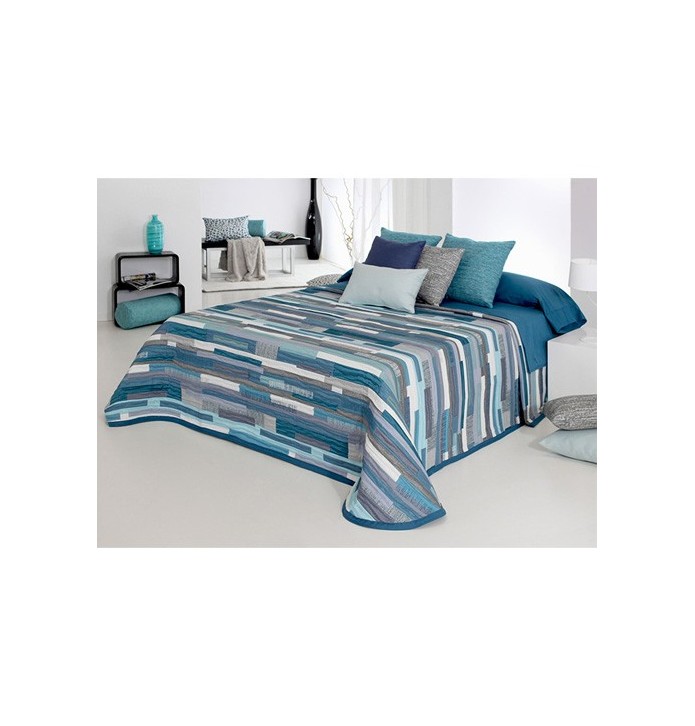 Coussin carré jacquard Pefancoi turquoise