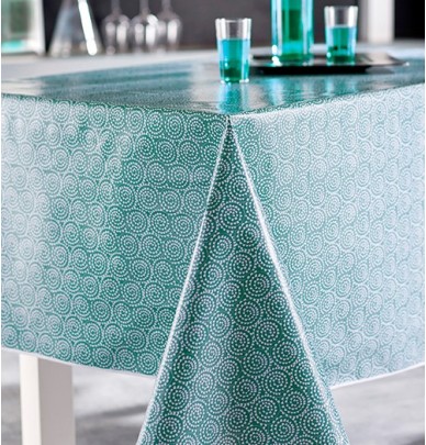 Nappe toile cirée Saigon aqua sea Calitex
