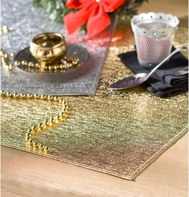 Lot de sets de table Telma or et argent Calitex