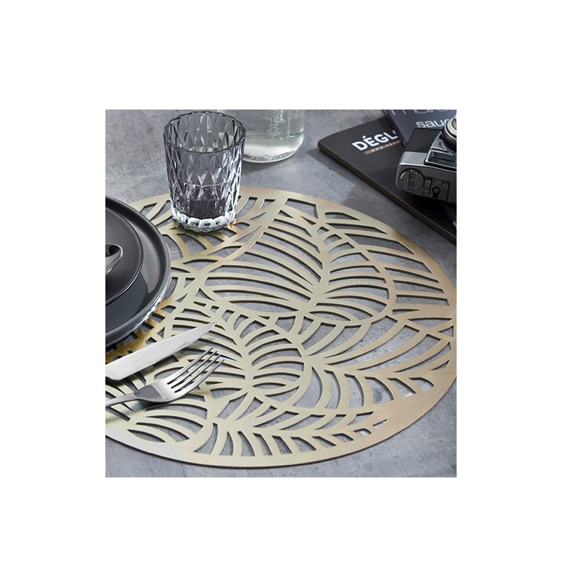 Lot de sets de table Feuillage or Calitex