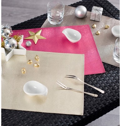 Lot de sets de table Ablon or et argent