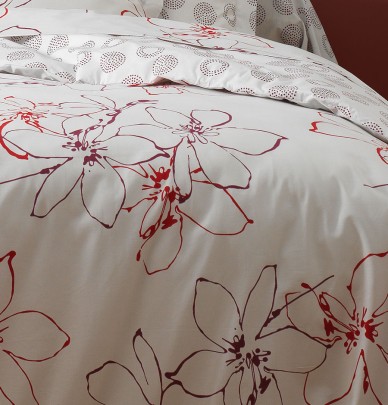 Housse de couette Esquisse bordeaux La maison de Balmy