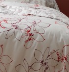 Parure de lit Esquisse bordeaux La maison de Balmy - Blancollection