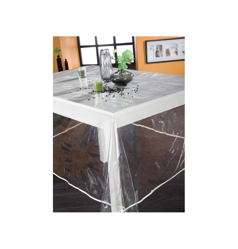 Nappe Transparente Rectangulaire Fleur Noir