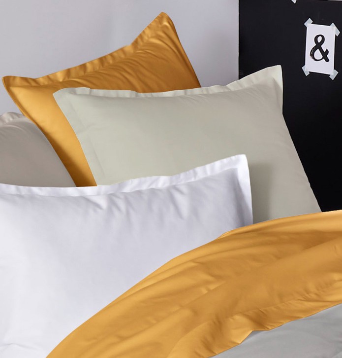 Taie de traversin satin unie Tradilinge - Blancollection