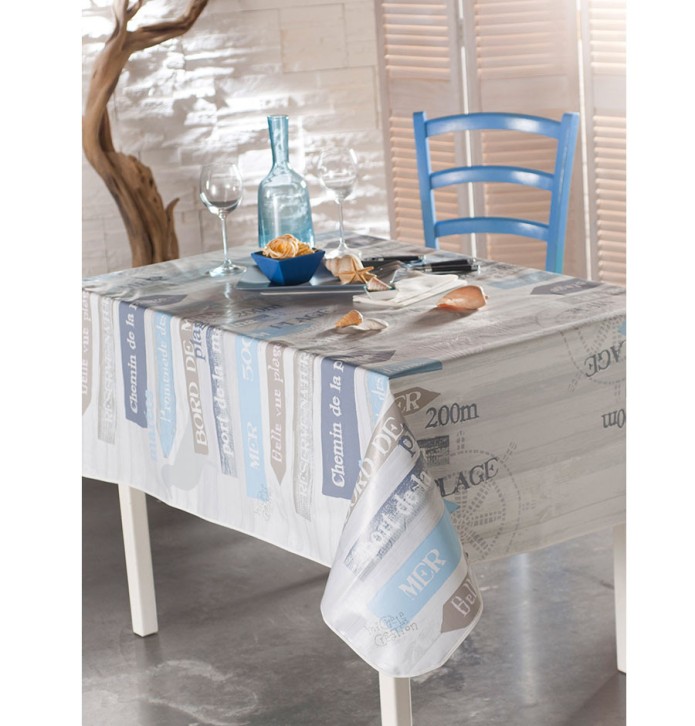 Nappe toile cirée Promenade des dunes Calitex