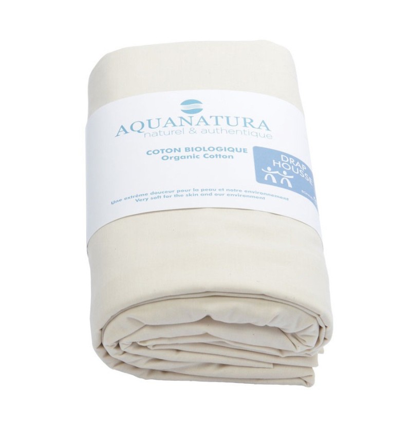 Drap-housse coton bio naturel Aquanatura