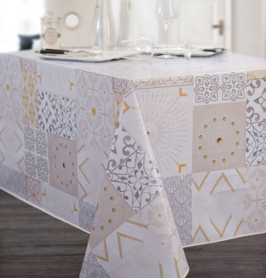 Nappe toile cirée Art Déco gris Calitex