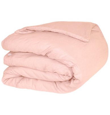 Housse de couette lin lavé Sonate rose