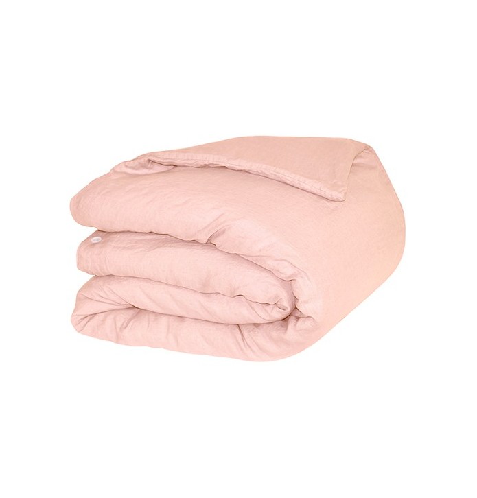 Housse de couette lin lavé Sonate rose Vent du Sud Housse de couette lin lavé Sonate rose Vent du Sud
