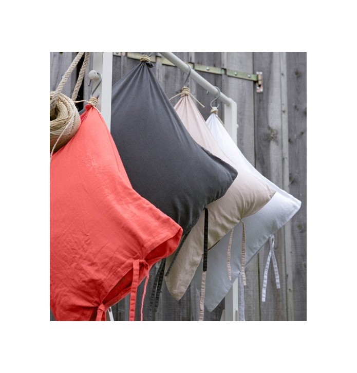 Taie d'oreiller lin stone-washed uni 4 coloris
