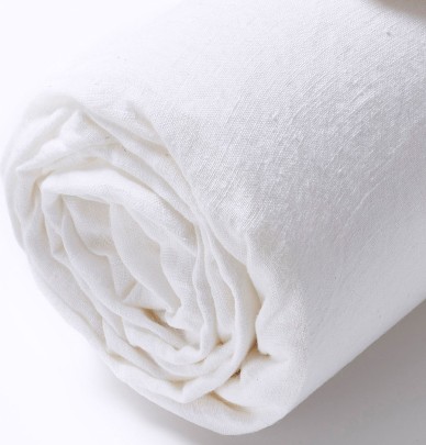 Drap-housse en lin blanc Sylvie Thiriez
