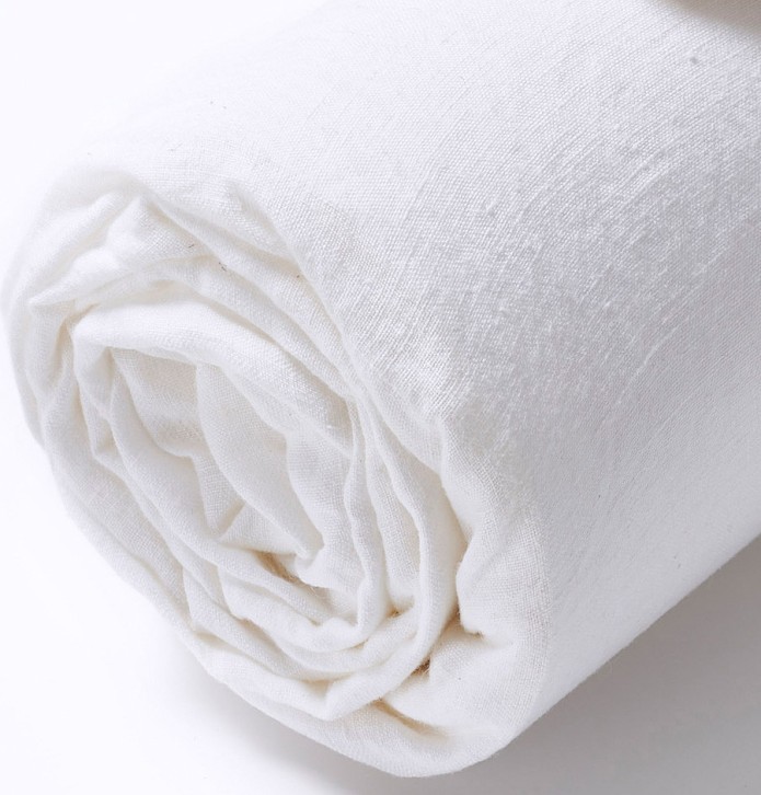 Drap housse lin stone washed blanc Sylvie Thiriez - Blancollection