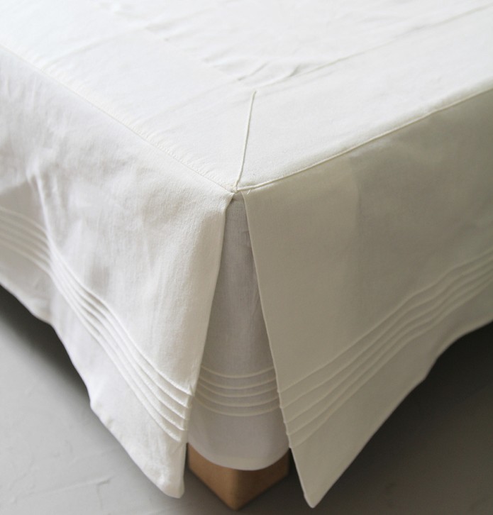 Cache-sommier chambray blanc Sylvie Thiriez