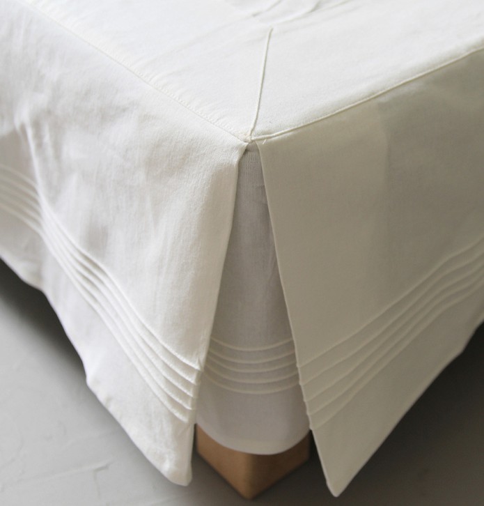 Cache-sommier chambray blanc zoom