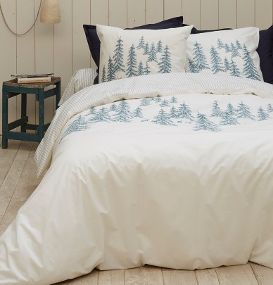 Taie de traversin percale Récit d'hiver Sylvie Thiriez
