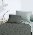 Couvre-lit matelassé Céleste anthracite Vent du Sud - Blancollection