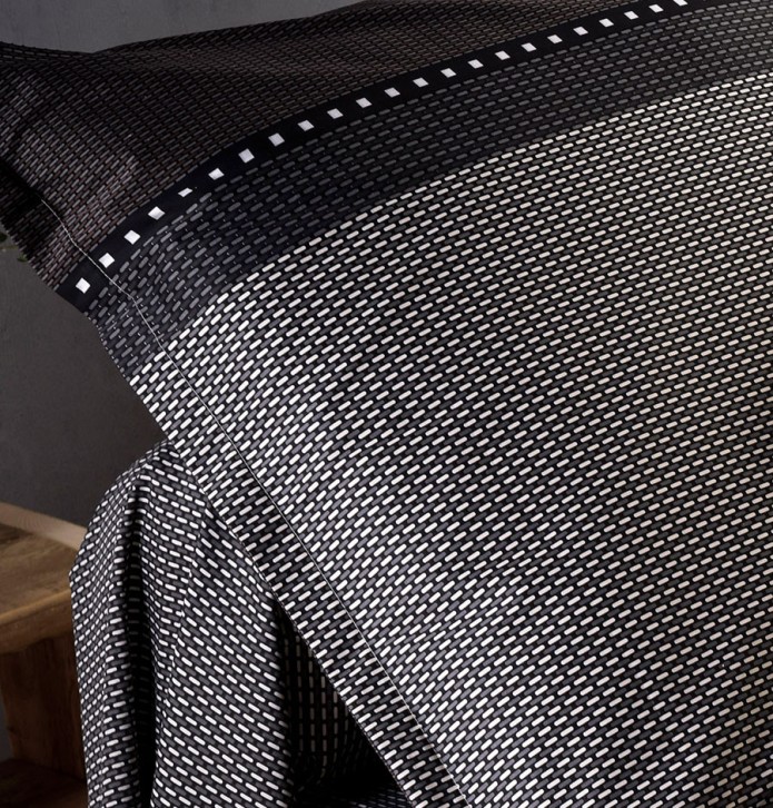 Taie d'oreiller satin Enzo noir zoom