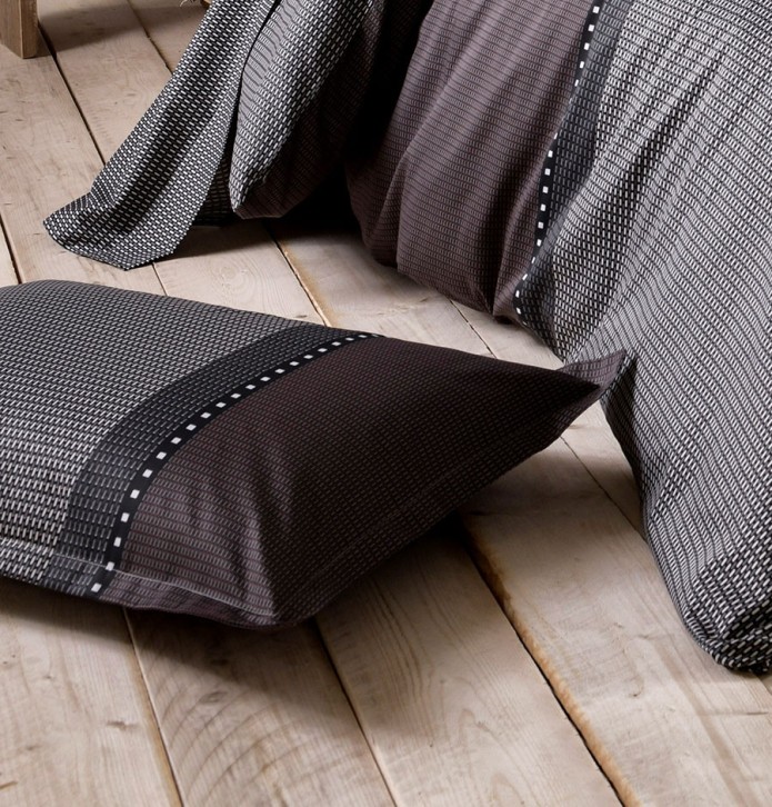 Taie d'oreiller satin Enzo noir zoom