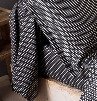 Taie de traversin satin Enzo noir Tradilinge