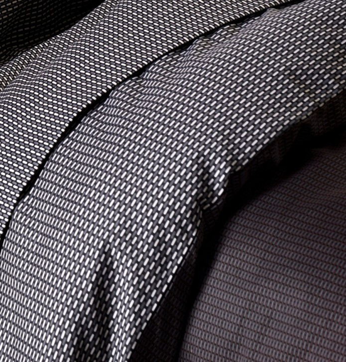 Parure de lit satin Enzo noir Tradilinge - Blancollection