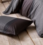 Parure de lit satin Enzo noir Tradilinge - Blancollection