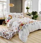 Taie de traversin percale Ginkgo rose Tradilinge - Blancollection