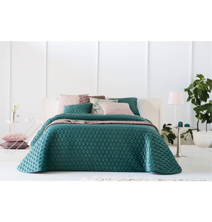 Boutis velours Naroa bleu Antilo - Blancollection