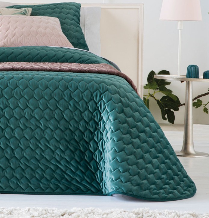 Boutis velours Naroa bleu Antilo - Blancollection