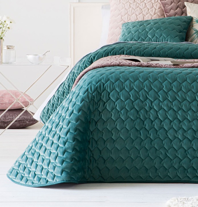 Boutis velours Naroa bleu Antilo - Blancollection